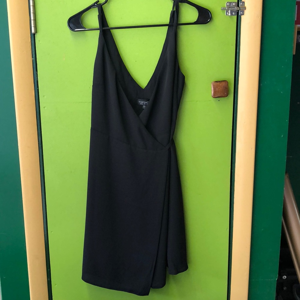 Topshop Black Wrap Dress